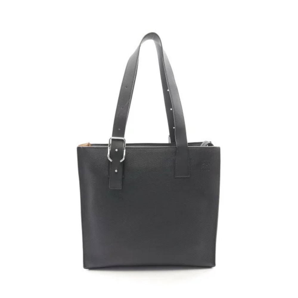 Loewe Buckle Horizontal Anagram Tote Bag Leather Black